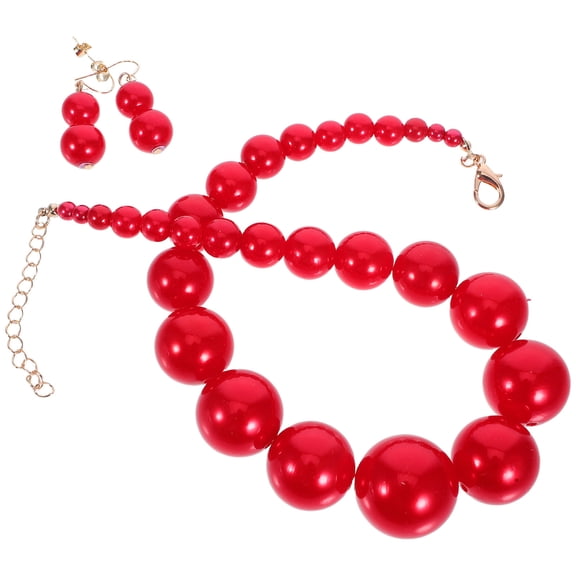 RENACLIPY Elegant Red Jewelry Set for Women, Necklace and Earrings, Perfect for Prom, Parties, and Special Occasions