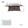 thumbnail image 3 of Direct Wicker Outdoor Rectangular Patio Fire Dining Table for 6 with Fire Glass Bead, Brown, 3 of 9