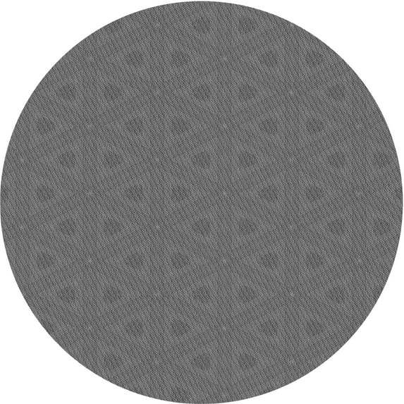 Ahgly Company Indoor Round Patterned Battleship Gray Area Rugs, 5' Round