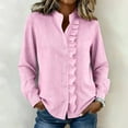 thumbnail image 2 of Sentmoon Women Shirt Women Tops Flowing V Neck Blouse Long Sleeve Ruffle Tunic Top for Leggings Casual Loose Fit Lightweight Layer Flowy Shirt for Everyday Outfits, 2 of 9