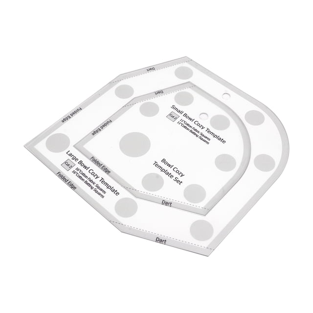Plantilla acogedora para cuenco de 10 pulgadas, cuenco acrílico transparente, plantilla para envolver costura, patrón de acolchado, arte de cocina DIY