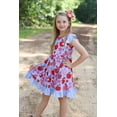 thumbnail image 4 of Millie Loves Lily Girls Blue and Red Apple Print Angel Wing Dress Size (3T-12), 4 of 5