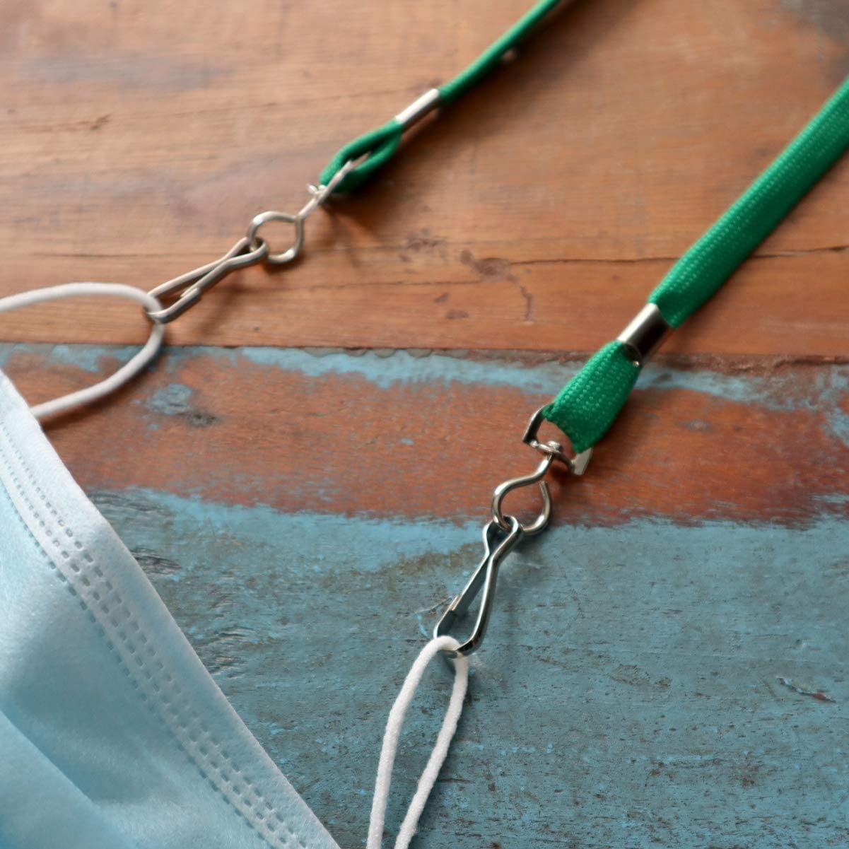 2 Pack - Face Mask Lanyards - Smaller Size with Safety Breakaway Clasp - Small Size Ear Saver Holder with Swivel J Clips - Short 12.5" Length by Specialist ID (Green)