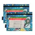 thumbnail image 2 of Elephant on Earth 2 Pack Pencil Pouch for 3 Ring Binder Smooth Zipper Folders with Pockets Clear Window Pencil Case, 2 of 6