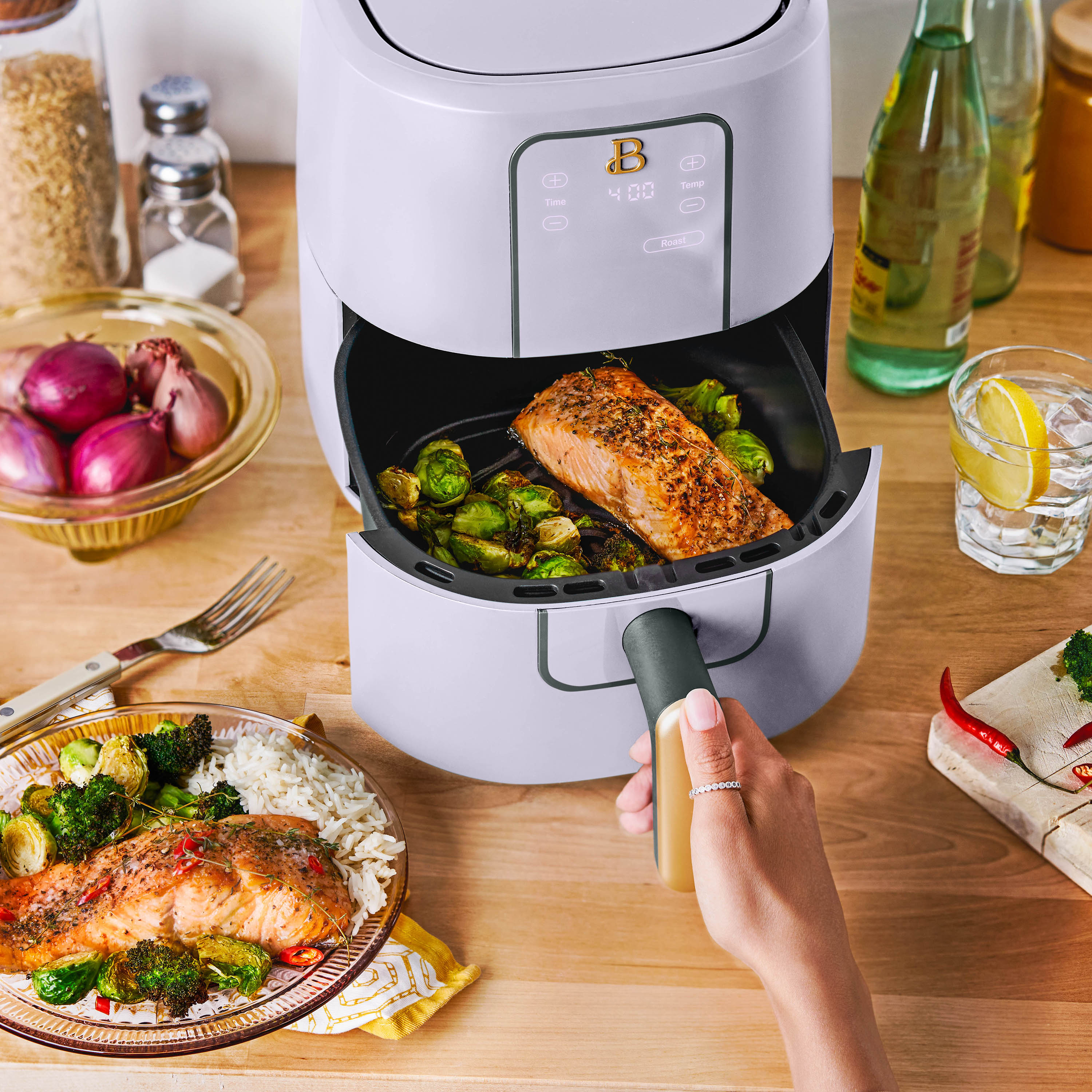 Beautiful 3 Qt Air Fryer with TurboCrisp Technology, Lavender by Drew Barrymore - image 4 of 12