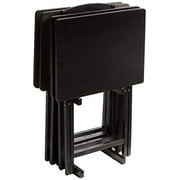 PJ Wood 5-Piece Folding TV Tray & Snack Table - Black