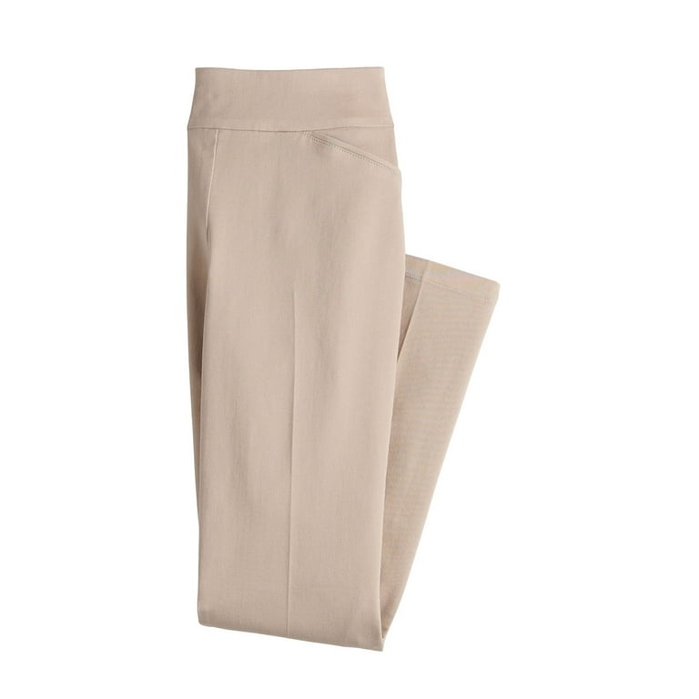 パンツ BARROW Women Straight Pants 034076 WHITE Women's Croft & Barrow® Effortless Stretch Pull-On Straight