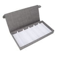thumbnail image 1 of Estuche para gafas de sol con 6 rejillas, tela flocada, cierre de botón, evita arañazos, color gris, 1 of 14