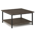 thumbnail image 2 of WyndenHall  Rhonda Solid Mango Wood and Metal Industrial Coffee Table - 34 W x 34 D x 18 H Walnut Brown Industrial, Casual Coffee Tables, 2 of 5