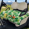 thumbnail image 2 of COEQINE Quilted Golf Cart Seat Cover, Folds Design with Handle for Easy Carry, Universal Fit 51.2x30.3 Inch for EZGO Yamaha Club Car 2-Seater, 4 Front Pockets, Watercolor Green Clover, 2 of 8
