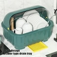 thumbnail image 4 of Kitchen Dish Rack with Drainage, Adjustable Plate Rack and Cutlery Organizer with Lid, Space-Saving Cabinet Storage for Plates Bowls Utensils, Countertop Drying Rack for Home Kitchen, 4 of 9