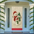 thumbnail image 4 of Christmas Door Cover Decorations Snowman Front Door Banner Xmas Backdrop Photography Background Holiday Hanging Banner for Christmas Xmas Home Office Indoor Decor, 4 of 5