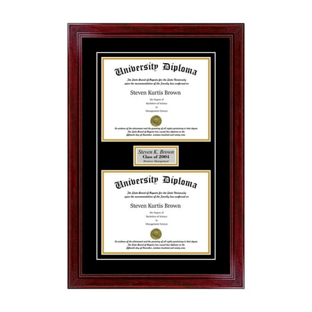 - Personalized Double Diploma Frame with Double Matting for 8.5