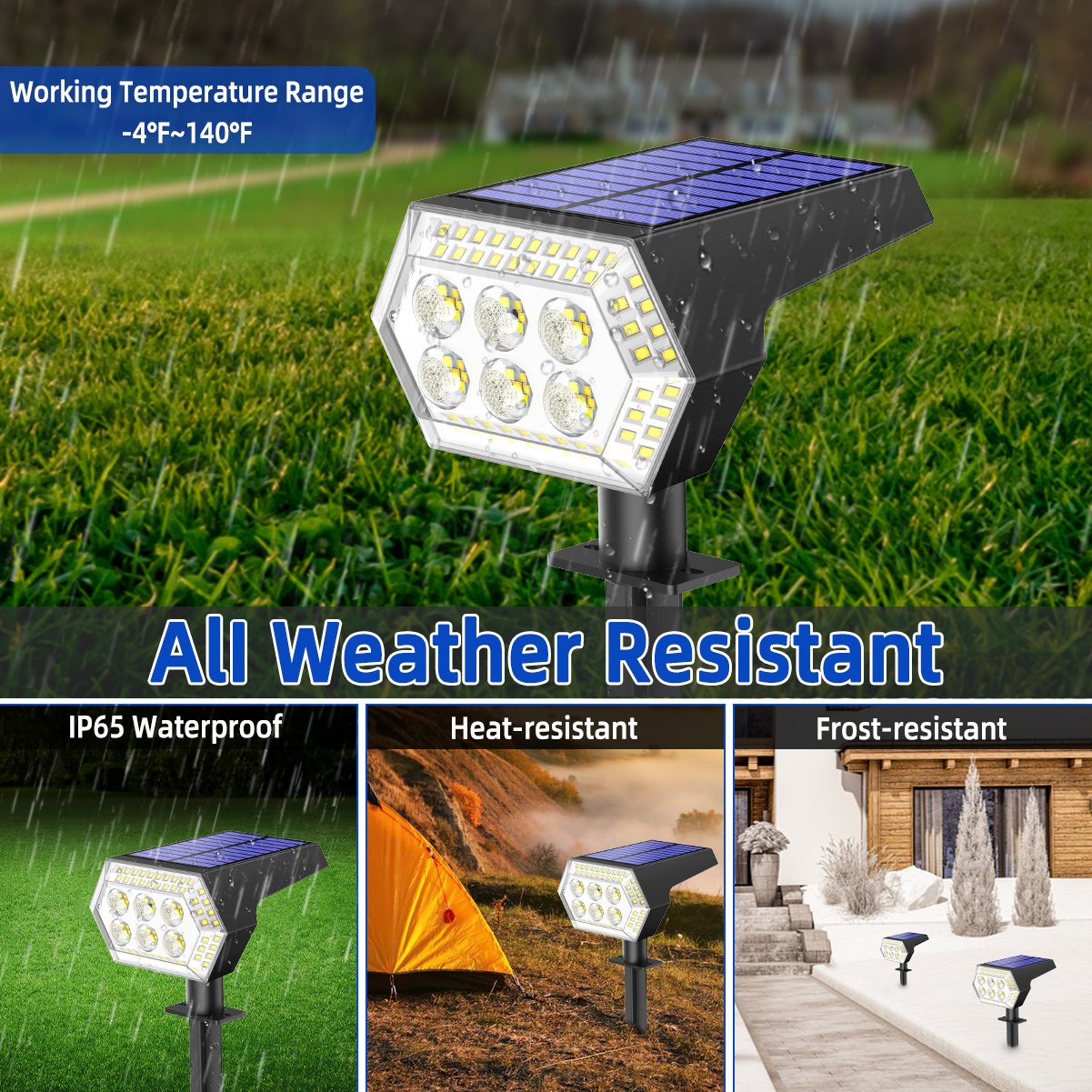 107 LED Solar Landscape Spotlights Outdoor, Ground/Wall Solar Spot Lights  with Remote Control, USB  Solar Powered Wall Lights, Lighting Modes Solar  Security Lights for Garden Yard Patio, Pack
