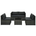 thumbnail image 1 of vidaXL 5 Piece Garden Lounge Set with Cushions Poly Rattan Grey, 1 of 5
