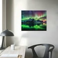 thumbnail image 3 of ONETECH Nature Landscape Aurora Borealis Artwork Painting Blue Green Northern Light Canvas Prints 16\x12\, 3 of 4