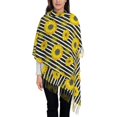 thumbnail image 3 of Sikiie Sunflowers On Black And White Stripes Shawl Wraps Big Scarf Tassel Fall Winter Thick Scarf Warm Shawl Women Fall Gifts, 3 of 8