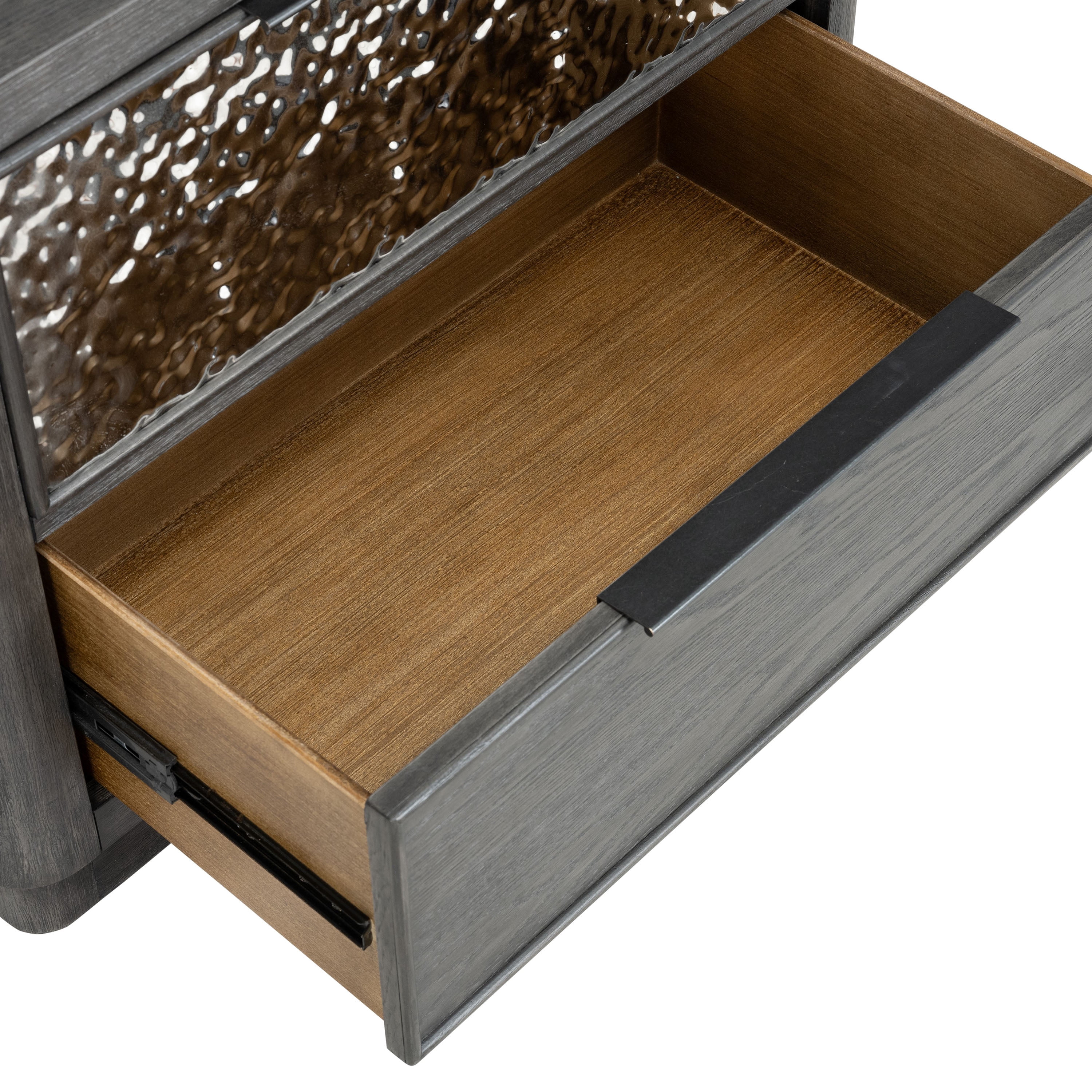 Furniture of America Cheri Solid Wood 2-Drawer Adult Nightstand with USB Port, Ash Gray