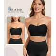thumbnail image 2 of SMZ Women's Non-Slip Padded Strapless Bandeau Bra - Wireless Tube Top Bra with Clear Straps Included, 2 of 6
