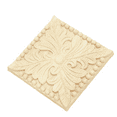 thumbnail image 4 of 3X Natural Wood Appliques Square Flower Carving Decals Decorative Wooden Mouldings 10X10cm, 4 of 9