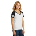 thumbnail image 4 of District Made Ladies Game V Neck Tee-2XL (White/ Black), 4 of 6