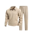 thumbnail image 3 of IhhxPro Men's Quilted Lounge Set Long Sleeve Button Detail Pajama with Pants XS-2XL, 3 of 9