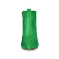 thumbnail image 2 of BLISSFUL STEP Women's Pointed Toe Side Zip Stiletto Heel Ankle Boots Green 7, 2 of 8
