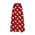 thumbnail image 4 of Cavosen Womens Midi Skirts Elastic Waistband Polka Dots Print Casual Skirts Elegant Lightweight Flowy Fashion Calf Length Skirts with Pocket Work Loose Fall Winter Clothes Red, 4 of 5