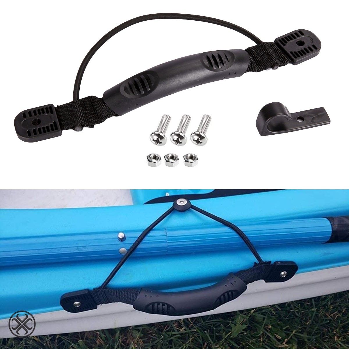 Luxtrada 4/2/1 Pcs Black Kayak Canoe Boat Side Mount Carry Handles