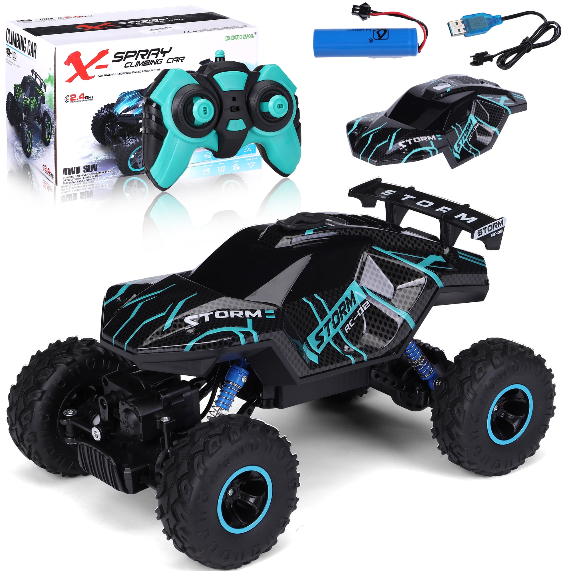 YouLoveIt Off-road Remote Control 4WD High Speed RC Car 1:16 Scale All ...