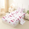 thumbnail image 2 of Erosebridal Cartoon Ribbon Bow Tie Cherry Twin Sheet Sets 3pcs for Kids Girls,Teens Vintage Floral Love Heart Bedding,Lightweight Room Decor, 2 of 5