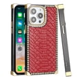 thumbnail image 3 of For iPhone 15 Pro Premium PU Leather Heart Hybrid Case - Red, 3 of 3