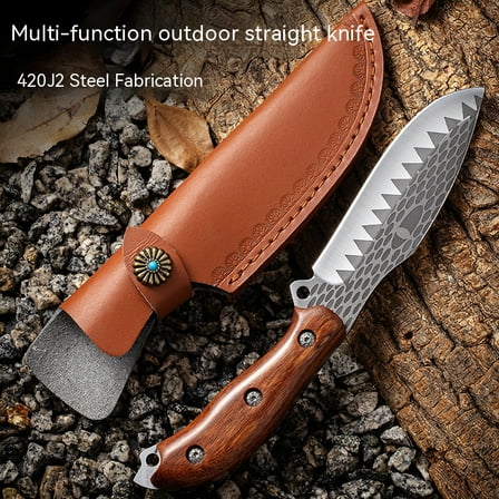stainless steel outdoor camping straight knife, a man's gift