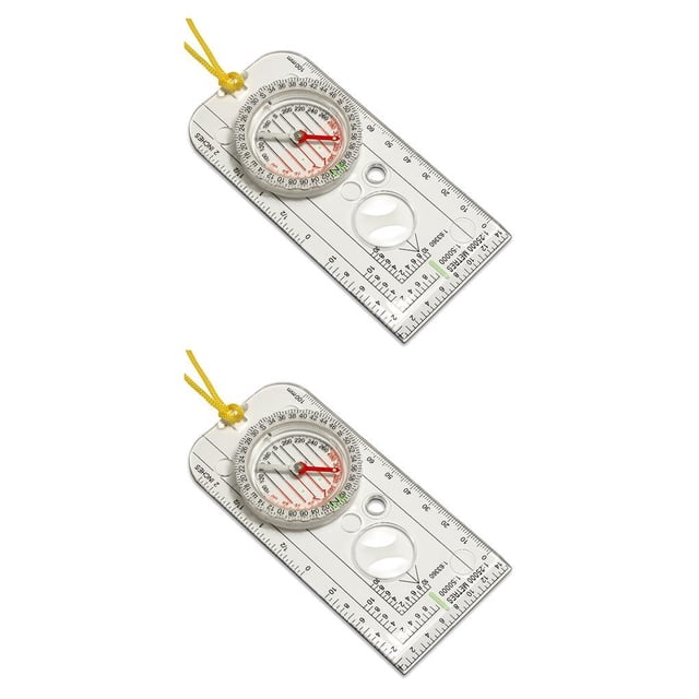 Eigraketly Navigation Map Ruler Scouting Hiking Professional Scale Orienteering Outdoor Drawing Rulers Equipment Survival Mostrar como imagen 2piezas Eigraketly CBP003387
