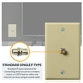 thumbnail image 5 of Newhouse Hardware 1-Port TV Cable Wall Plate, F Connector, for Coax Cable, Single Gang Video Wall Jack, 5-Pack, Ivory, 5 of 9