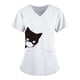 thumbnail image 2 of Camisa transpirable para mujer, 2 bolsillos, ropa de manga corta, vacaciones, fiesta delgada, informal SG Hugo Camisa con cuello en V, 2 of 7