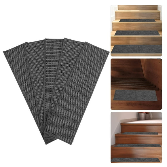 Raindrops 5Pcs Anti Skid Stair Mats Adhesive Stair Carpet Treads for Indoor Wood Tile Concrete Stairs Multi Color