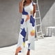 thumbnail image 3 of Mono Para Mujer, Verano, Tirantes Adelgazantes, Un Hombro, Plisado, Cintura Alta, Pantalones de Pierna Informales, Mono Estampado, Mono Odeerbi ODB-4, 3 of 5