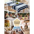 thumbnail image 5 of Navy Blue Table Cloth, Modern White Geometric Vertical Stripes Waterproof Tablecloth for Square Tables, Reusable Washable Fabric Table Cover for Restaurant Kitchen Dining Tables 54"x54", 5 of 6