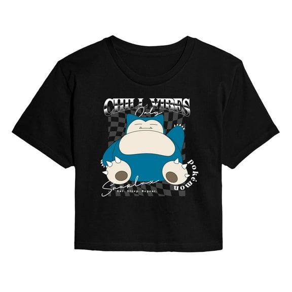 Pokémon - Snorlax Chill Vibes - Juniors Cropped Graphic T-Shirt