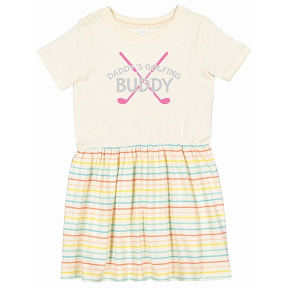 Inktastic Daddy's Golfing Buddy Girls Toddler Dress