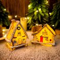 thumbnail image 2 of Maison de Village de Noël Éclairée à LED Miniature en Résine Figurine de Maison en Pain d'Épice Décoration de Noël de Collection pour Décoration de Table, 2 of 7