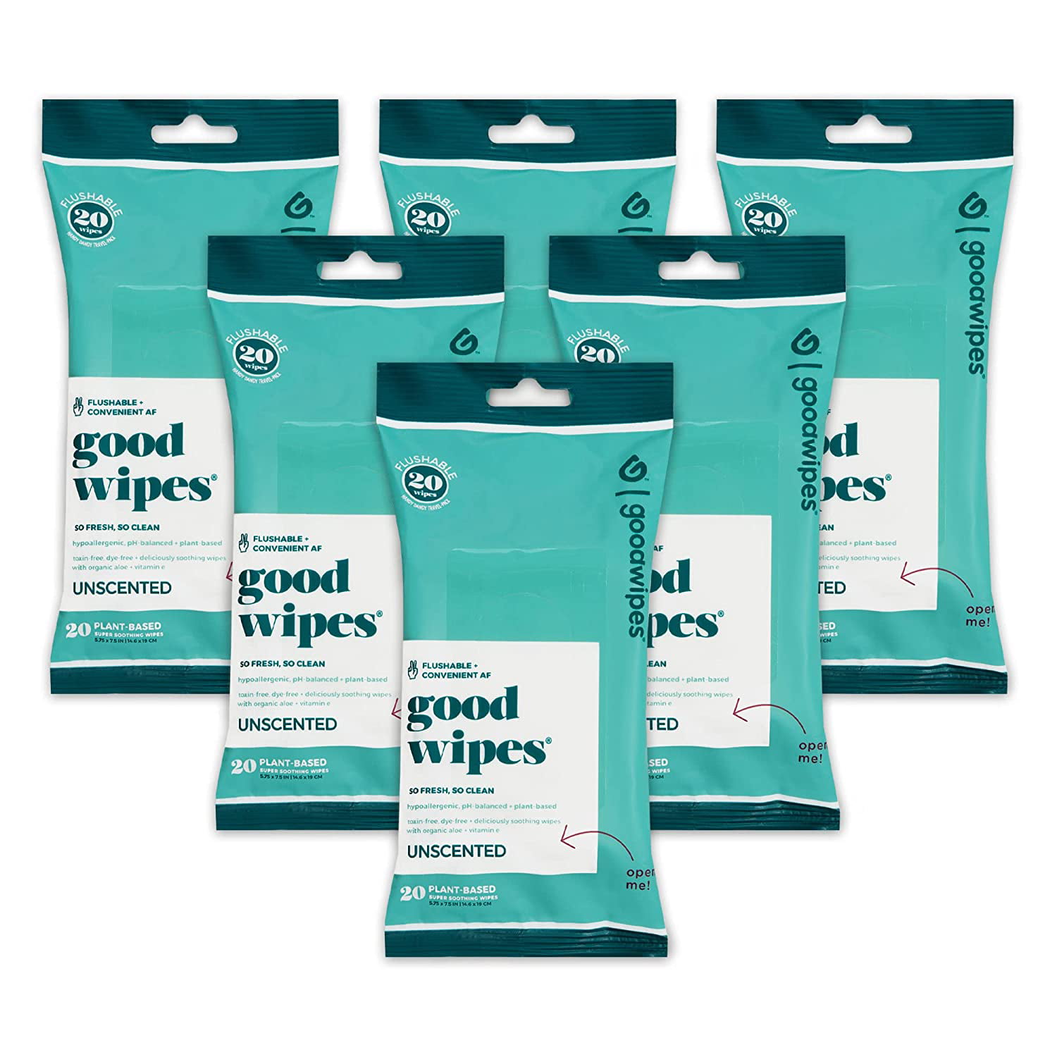 Vitamin E and Chamomile 100% Biodegradable Dispenser Pack 1 Pack 50 Count Goodwipes Flushable Men’s Cleansing Butt Wipes with Aloe