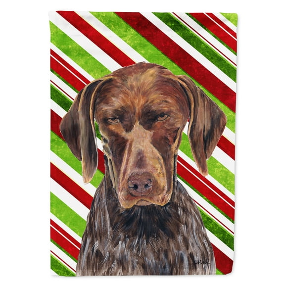 Carolines Treasures SC9355-FLAG-PARENT German Shorthaired Pointer Candy Cane Holiday Christmas Flag multicolor