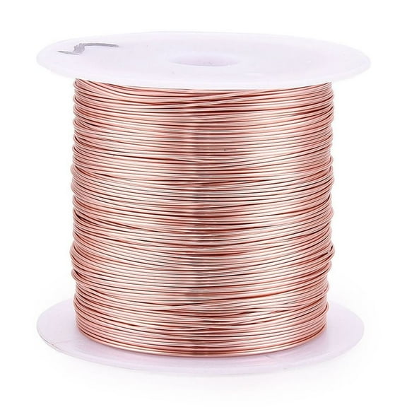 Copper Craft Wire Copper Beading Wire Long-Lasting Plated Rose Gold 24 Gauge 0.5mm about 75.45 Feet(23m)/roll