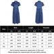thumbnail image 2 of Vestido Largo De Mezclilla Blusas de mujer Vestido largo Estilo boho Traje de vacaciones de manga corta con un solo pecho Kuymtek Azul Marino Xxl para Mujer, 2 of 9