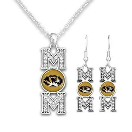 Missouri Tigers MOM Earrings and Necklace Set
