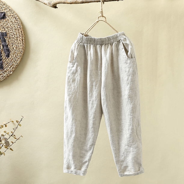 WILLBEST Pantalones Casuales para Mujer con Bolsillos, Elásticos, Transpirables, de Cintura Suelta, para Mayor Comodidad y Estilo. Extra Grande