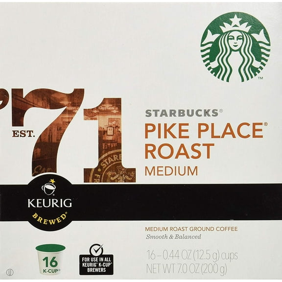Starbucks Pike Place Torrefaction Roast, K-Cup for Keurig Brewers, 108 Count ,Starbucks-wfs5 — Residential Use, Standard Application