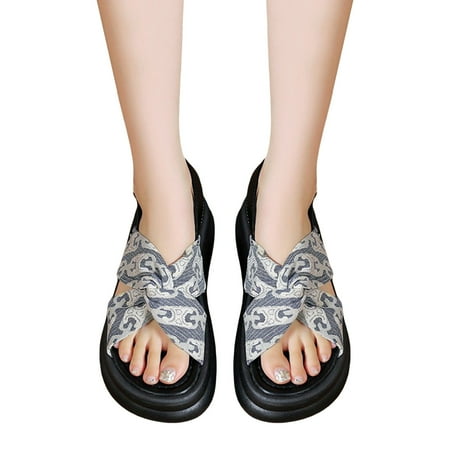 

ZHELIYO Women s sandals Black Little Incense Wind Thick Bottom Roman Women s Sandals Women s Models Summer 2023 New Out Of The Way Sand Slippers Blue 5.5